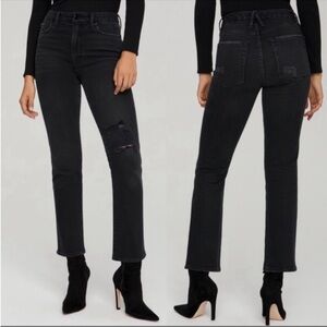 Good American Good Classic Ripped Skinny Jeans in Black206 Size 4/27